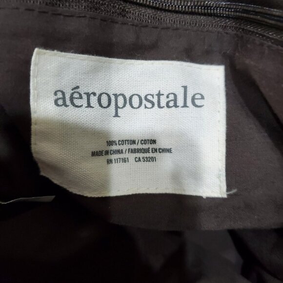 Aeropostale Tote Handbag with Wristlet Brown Pink Plaid Canvas Double Handles - Picture 15 of 15